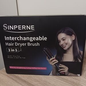 3-in-1 Interchangeable Hair Dryer Brush - Black